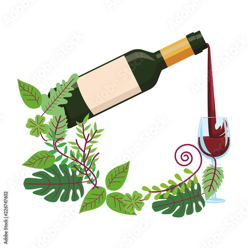 Wine bottle serving on cup