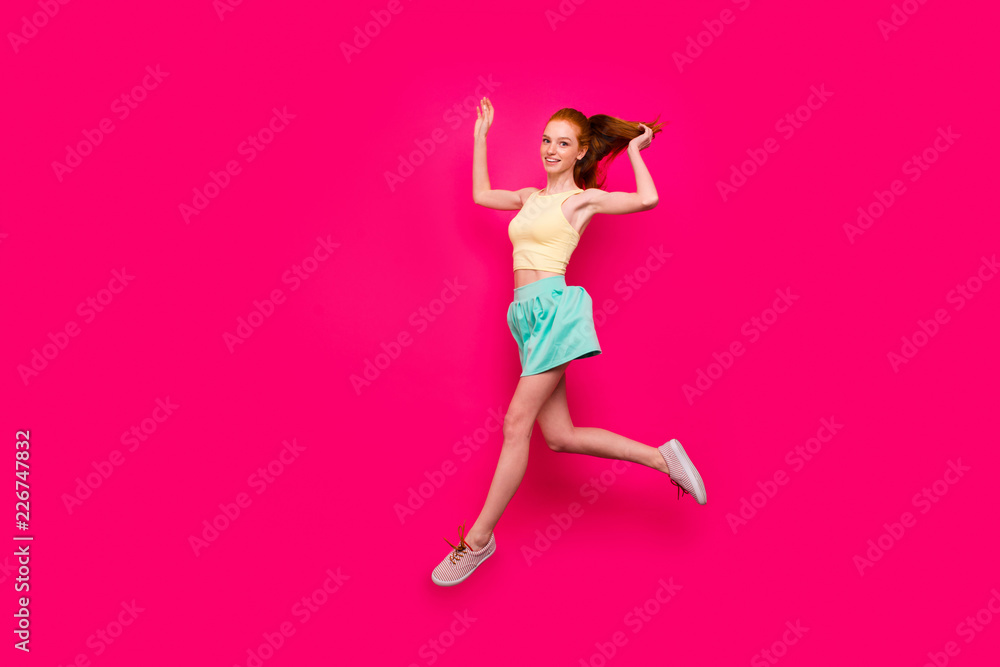 Full body length size of nice adorable charming cheerful positiv Full body length size of nice adorable charming cheerful positiv