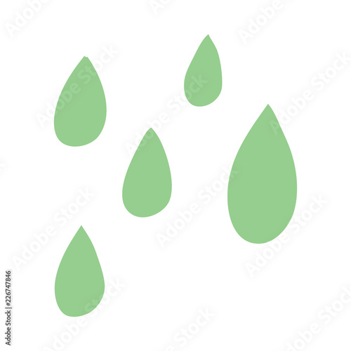 cartoon doodle green paint droplets