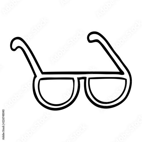 line drawing cartoon sunglasses