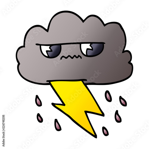 cartoon doodle angry storm cloud