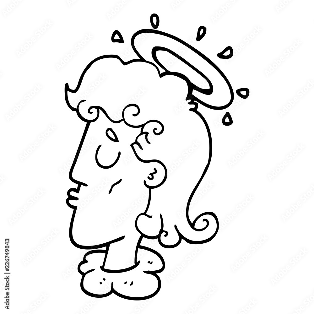 line drawing cartoon angel face line drawing cartoon angel face