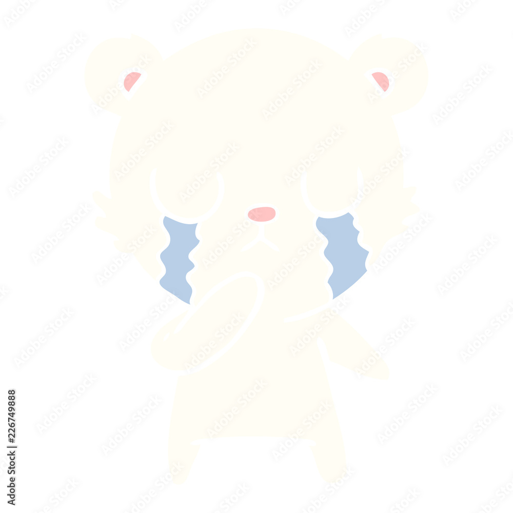 crying polar bear flat color style cartoon crying polar bear flat color style cartoon