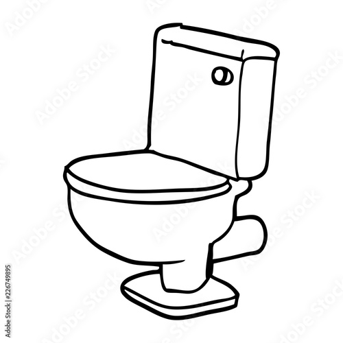 line drawing cartoon golden toilet