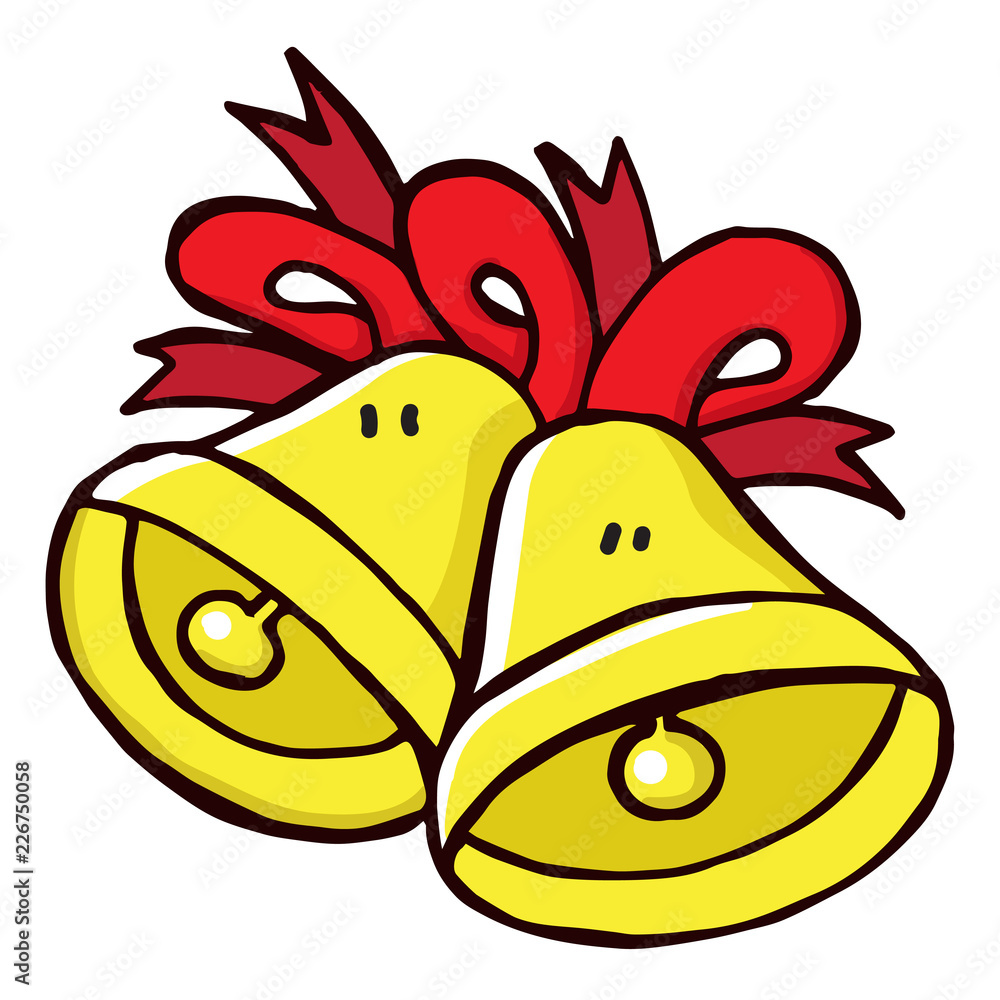 Christmas jingle bell cartoon hand drawn Stock Vector Adobe Stock
