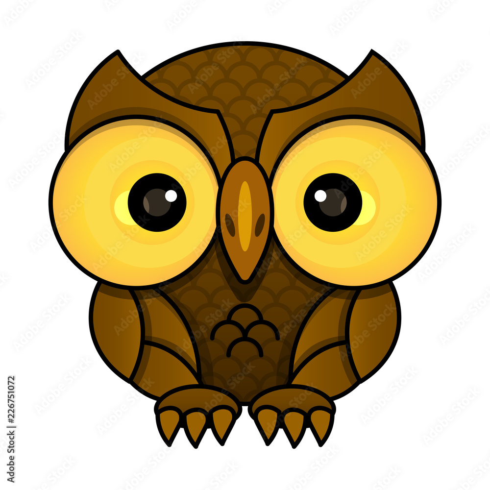 Fototapeta premium Owl or owl bird sketch vector isolated icon.