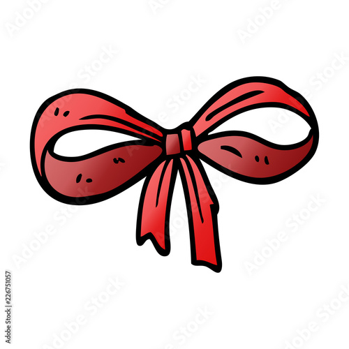 cartoon doodle tied bow