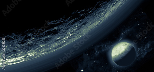 Pluto planet and moon. Elements of this image furnished by NASA