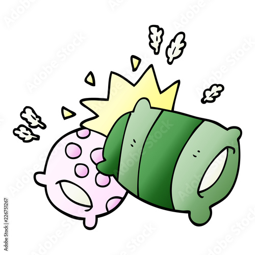 cartoon doodle pillows