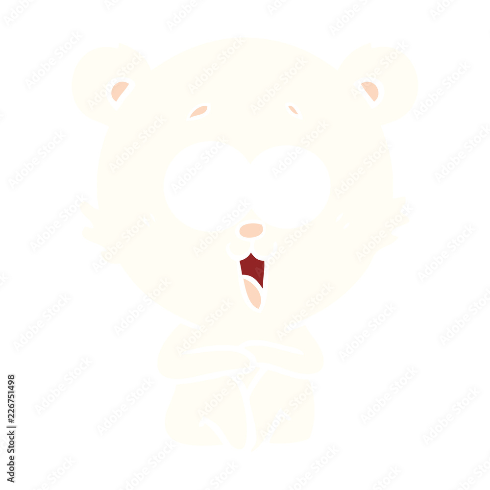laughing teddy bear flat color style cartoon laughing teddy bear flat color style cartoon