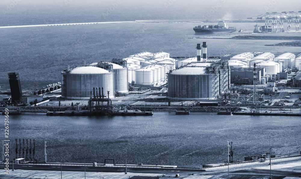 Obraz premium modern sea port on sunny day