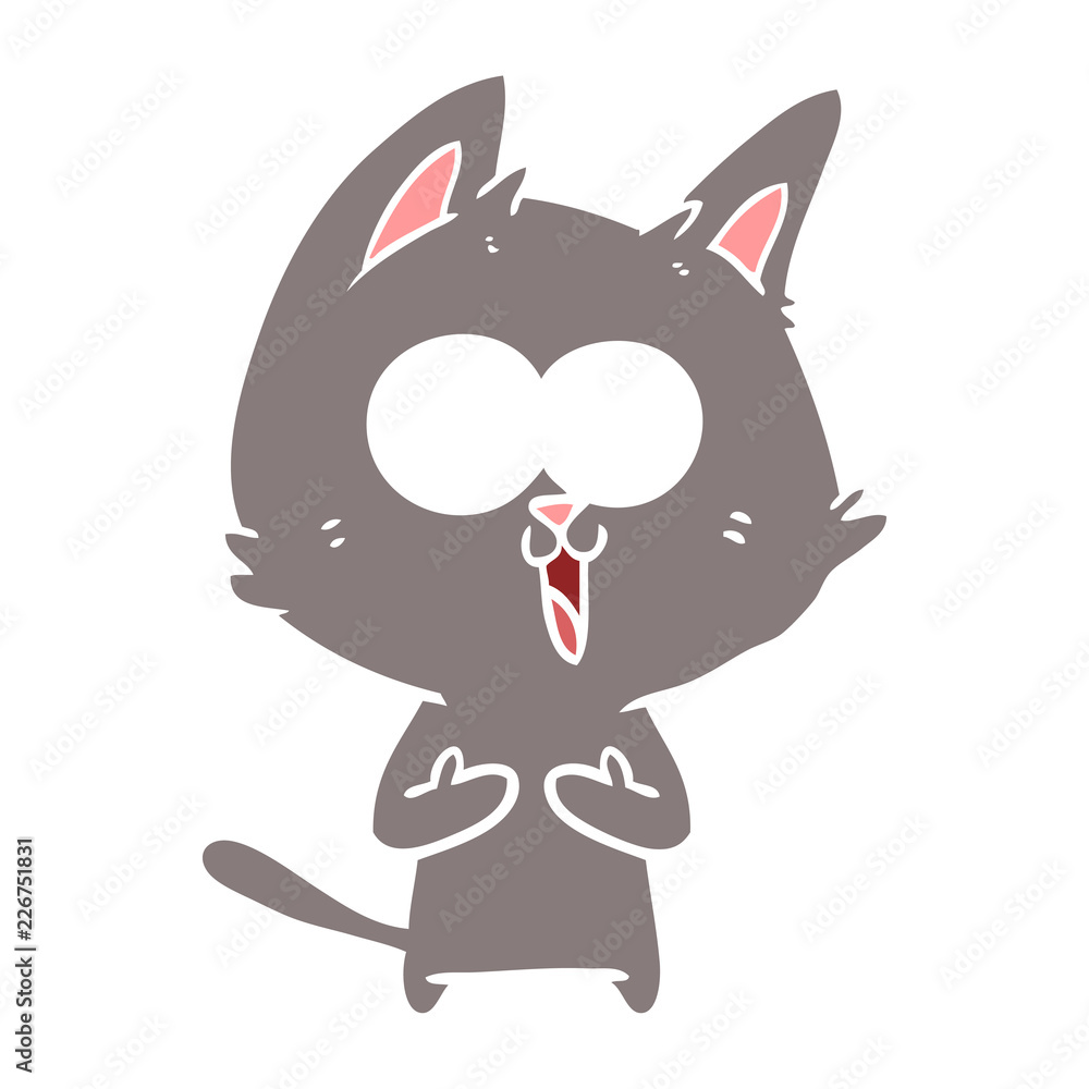 funny flat color style cartoon cat funny flat color style cartoon cat