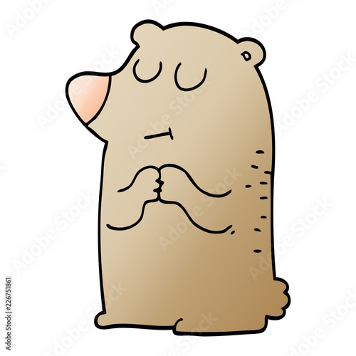 cartoon doodle shy bear
