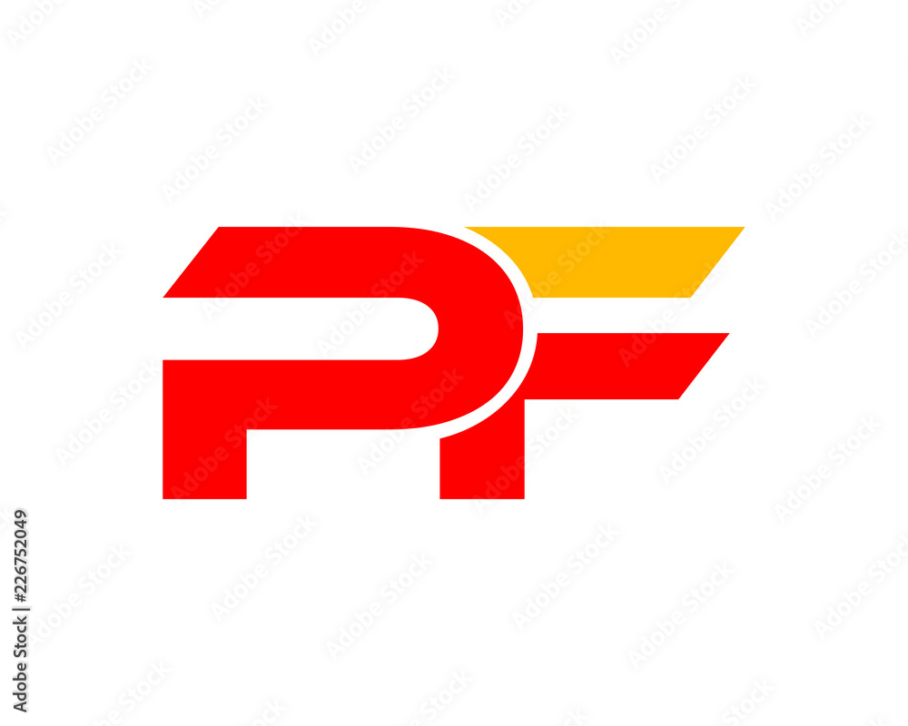 Initial letter pf logo template design Royalty Free Vector