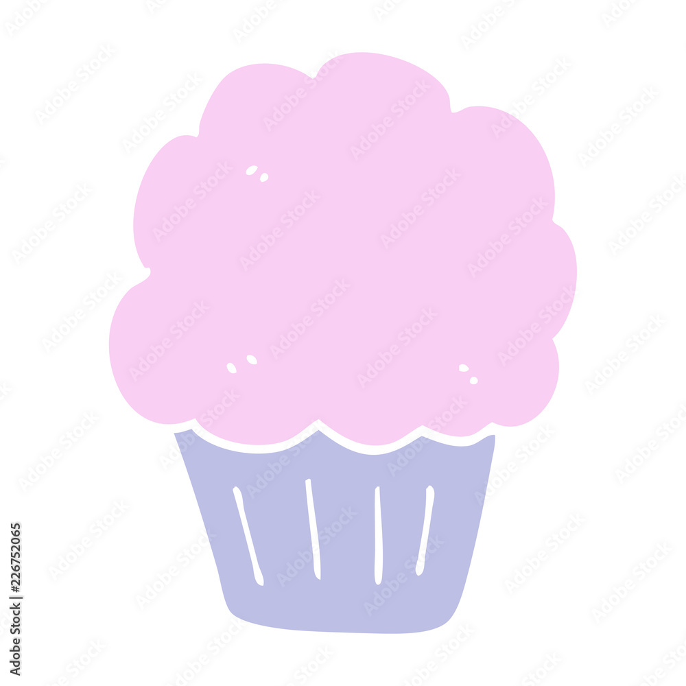 flat color style cartoon cupcake flat color style cartoon cupcake