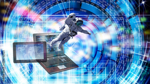 Fototapeta Naklejka Na Ścianę i Meble -  computers space technologies.elements of this image furnished by NASA