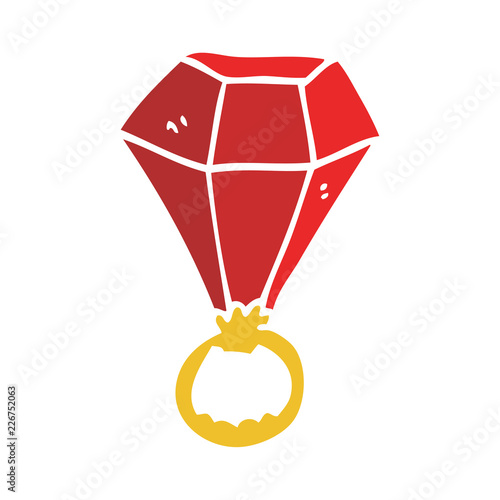 cartoon doodle red ruby ring