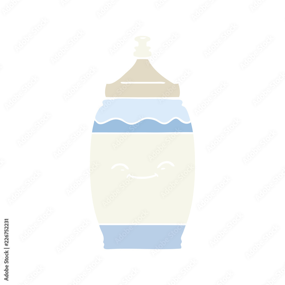 flat color style cartoon happy water bottle flat color style cartoon happy water bottle