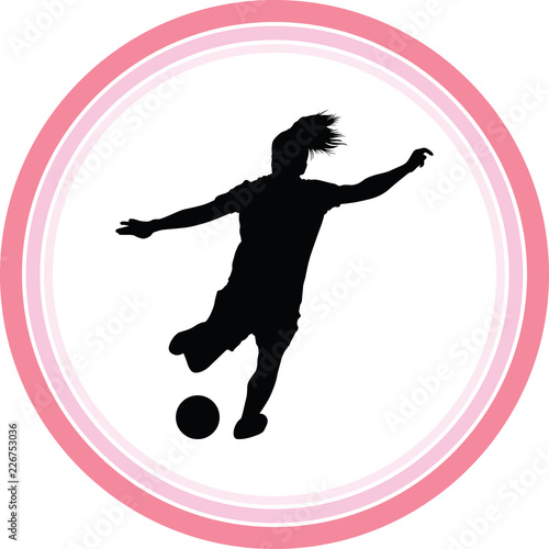 soccer women silhouette. girl player vector