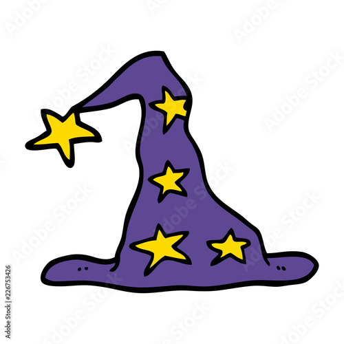 cartoon doodle wizard hat