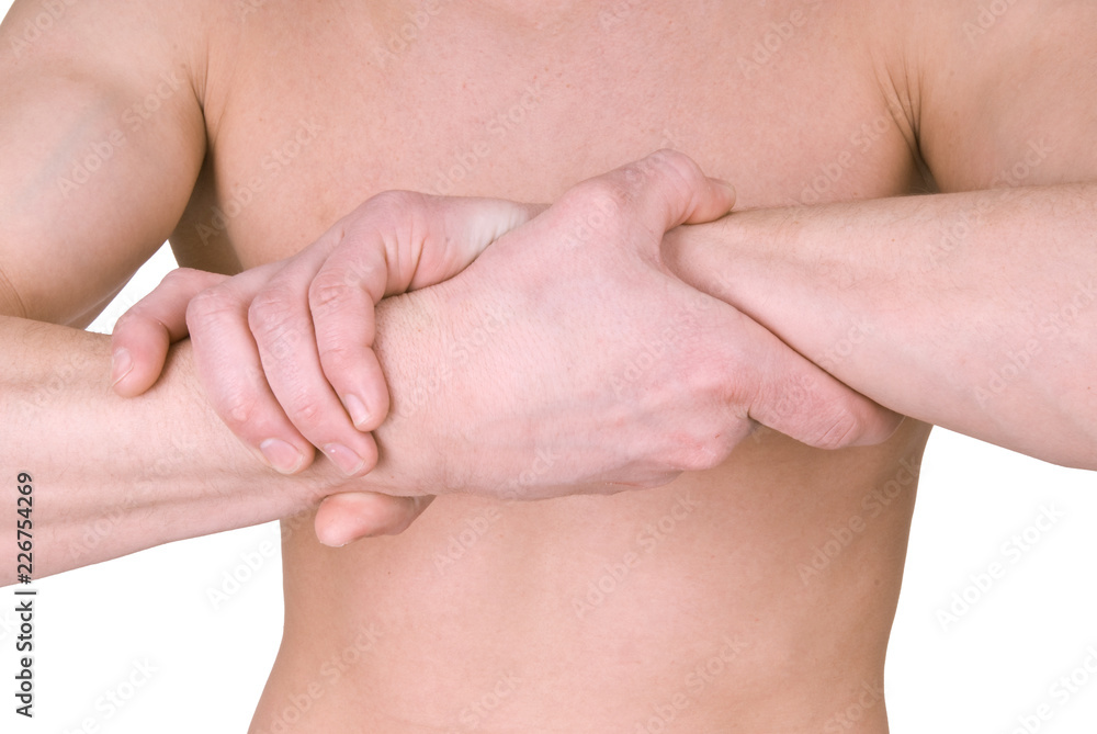 Male hands hold each other Male hands hold each other