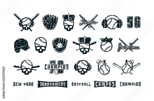 Set of graphic elements on the theme of baseball