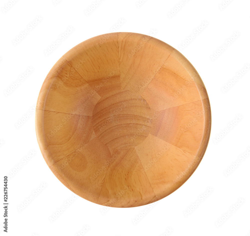 top view wooden bowl isolated on white background top view wooden bowl isolated on white background