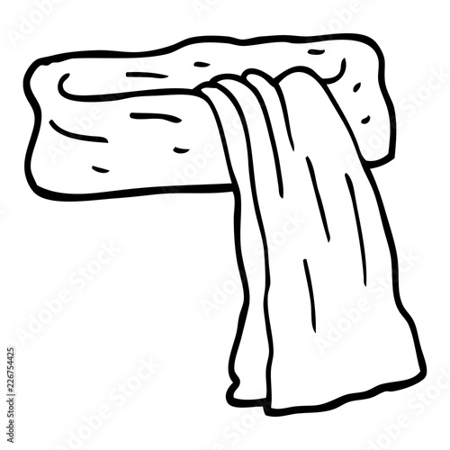 line drawing cartoon scarf
