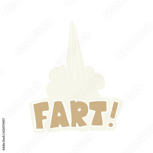 flat color illustration of a cartoon fart symbol