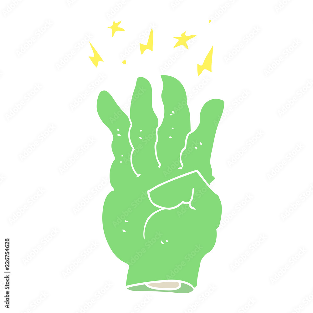 flat color style cartoon spooky magic hand flat color style cartoon spooky magic hand
