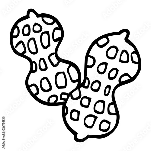 line drawing cartoon peanut