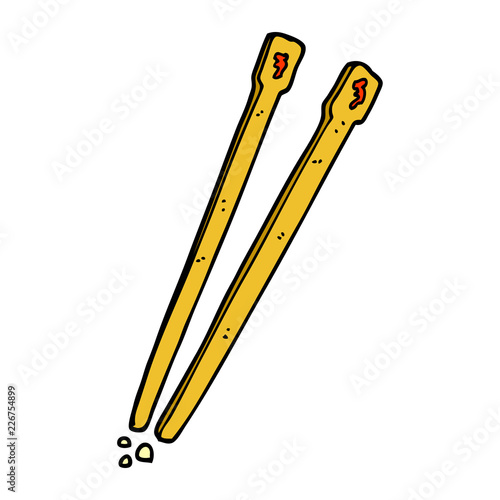 cartoon doodle chop sticks
