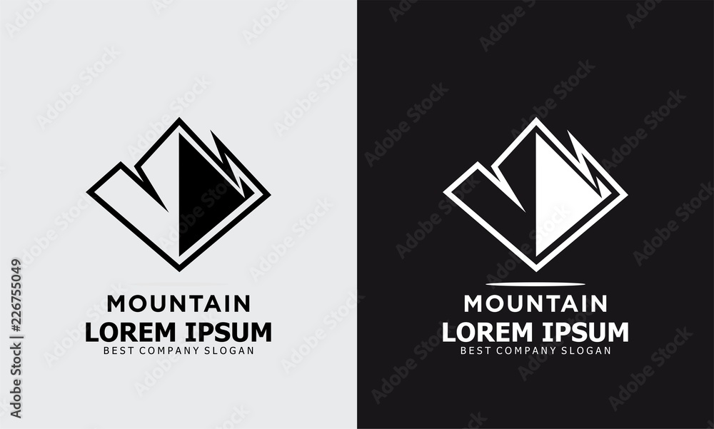 Naklejka premium abstract square mountain logo