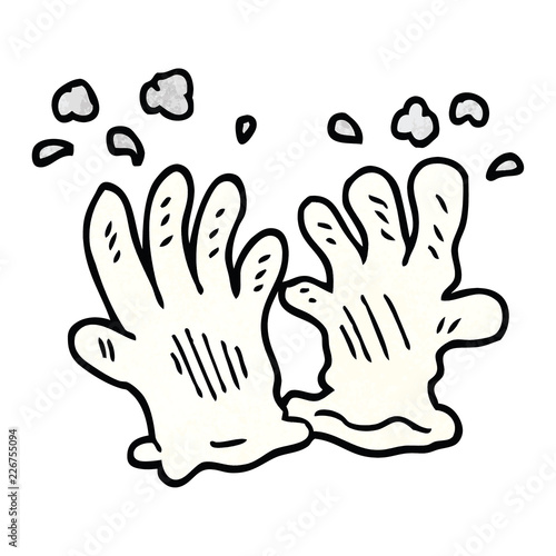 cartoon doodle sterile gloves