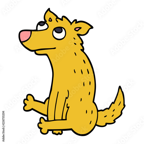 cartoon doodle dog sitting © lineartestpilot