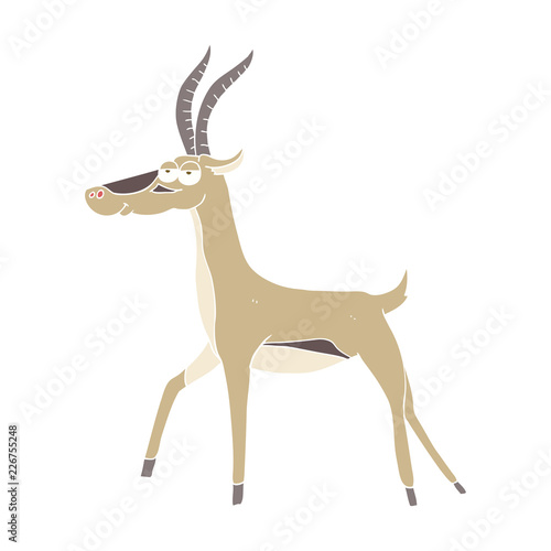 flat color illustration of a cartoon gazelle © lineartestpilot