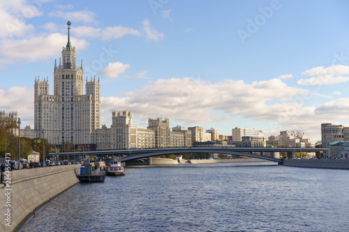 Moscow city image at the day time. The Stalin era house is very massive building © Yury and Tanya