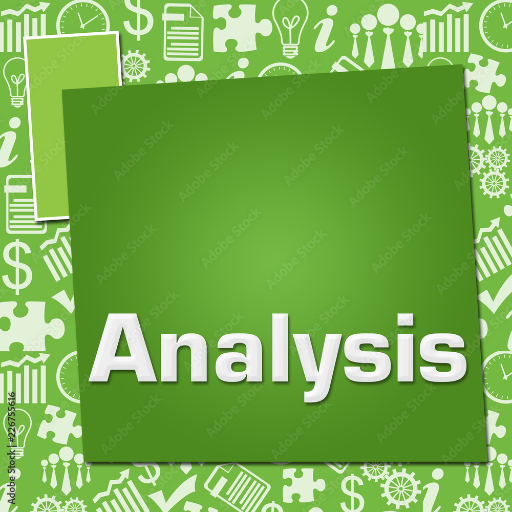 Fototapeta premium Analysis Business Symbols Texture Green Squares
