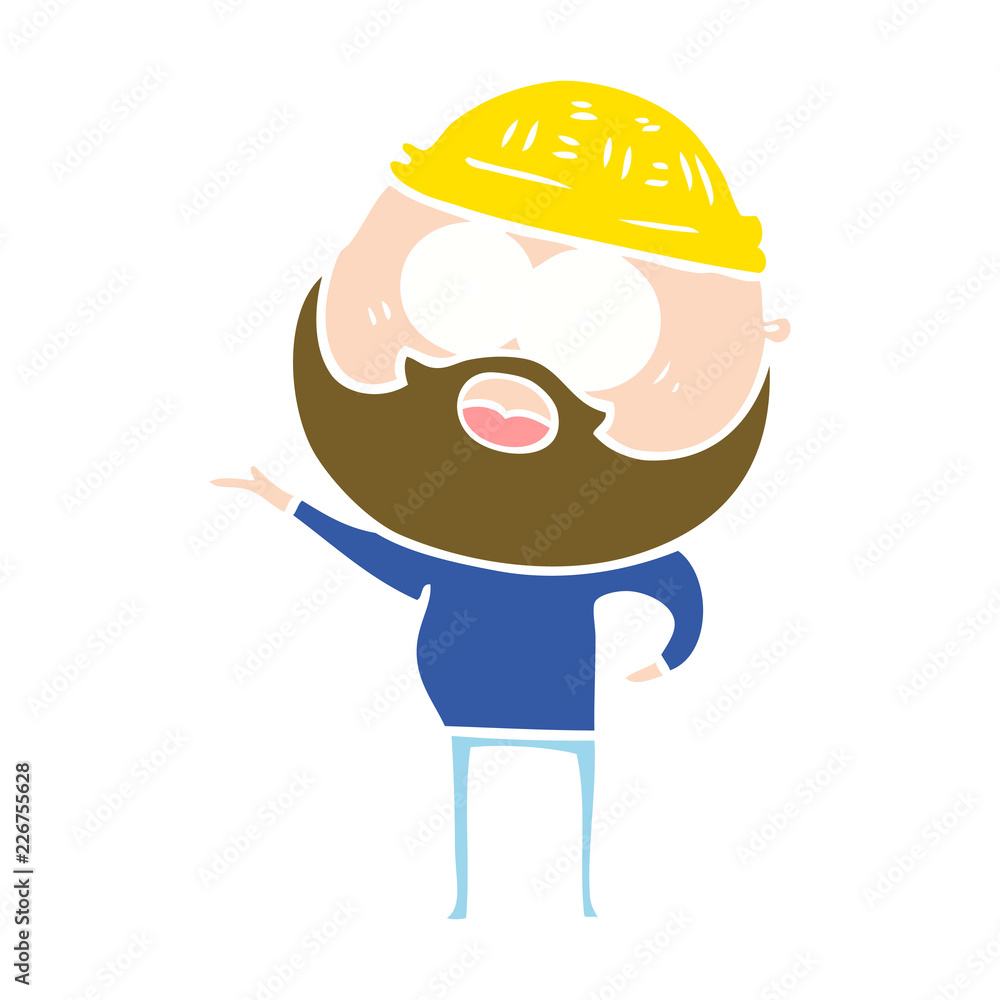 flat color style cartoon surprised bearded man flat color style cartoon surprised bearded man