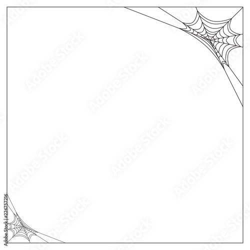 spiderweb frame, border, divider isolated on white background