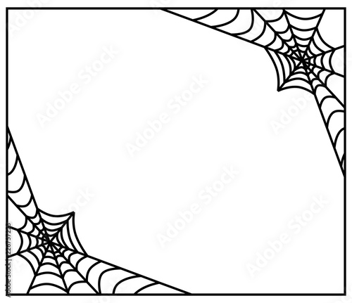 spiderweb frame, border, divider isolated on white background