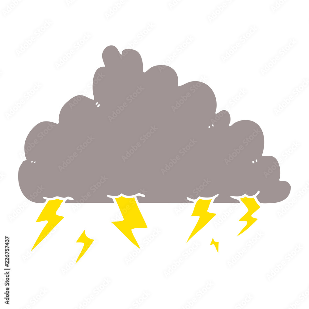 flat color style cartoon thundercloud flat color style cartoon thundercloud
