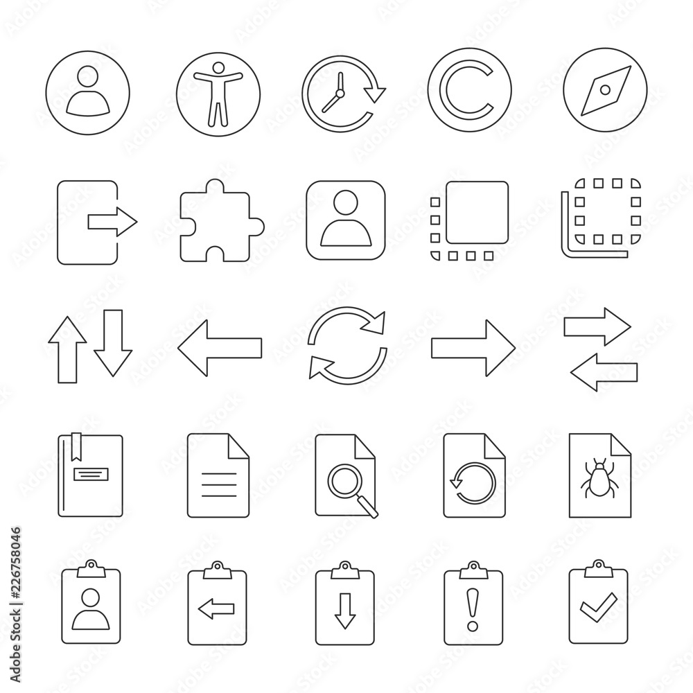 UI/UX linear icons set UI/UX linear icons set
