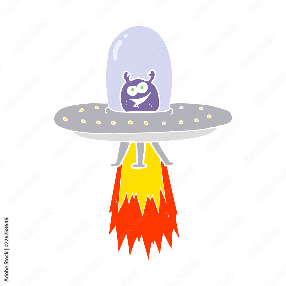 flat color illustration of a cartoon space alien flat color illustration of a cartoon space alien