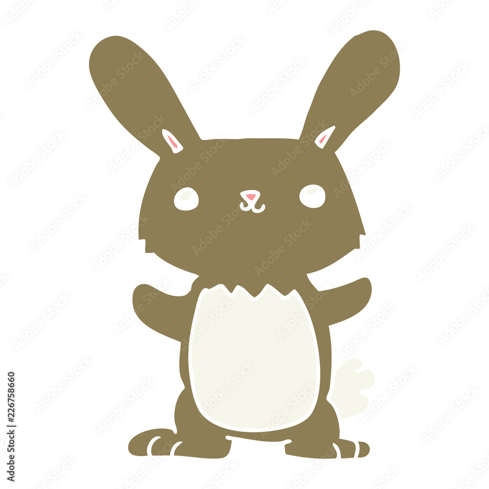 cute flat color style cartoon rabbit