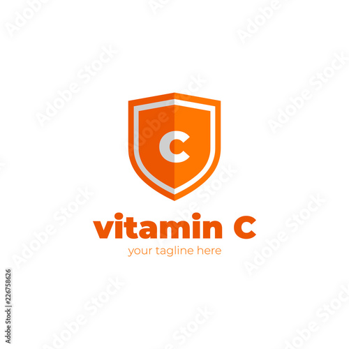 Vitamin C logo. vector template