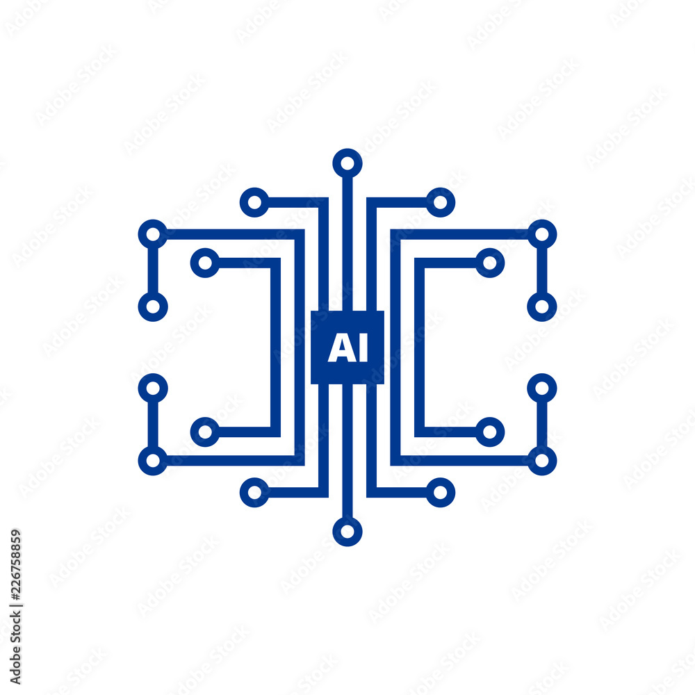 Artificial intelligence (AI) logo. vector template Artificial intelligence (AI) logo. vector template