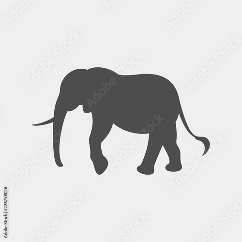 Elephant vector silhouette flat. Wild animal silhouette