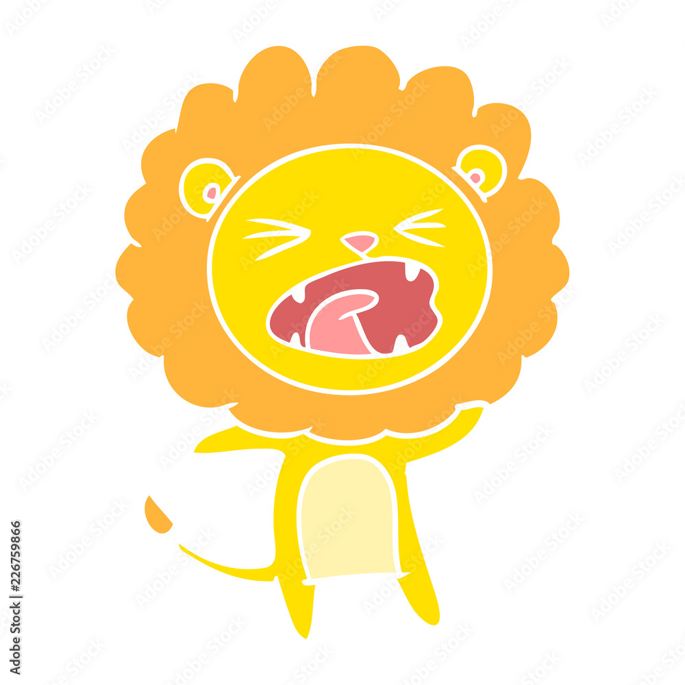 flat color style cartoon lion