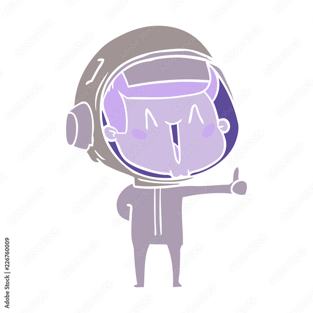 happy flat color style cartoon astronaut happy flat color style cartoon astronaut